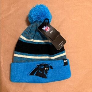 '47 Carolina Panthers Kids Pom Beanie - Blue, Black, Gray, White